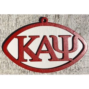 Painted Wood Ornament - 4" Kappa Alpha Psi - Red over White - #183-5332